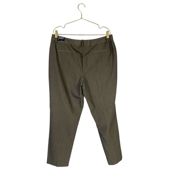 Larry Levine Brown Dress Pants Sz 16 Slim Ankle Professional Essential 195 - Picture 6 of 9